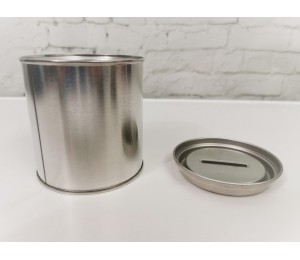 Spardose Dose mit Schlitz in silber 375ml